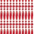 Vliegengordijn kralen recht rood transparant 90x210cm